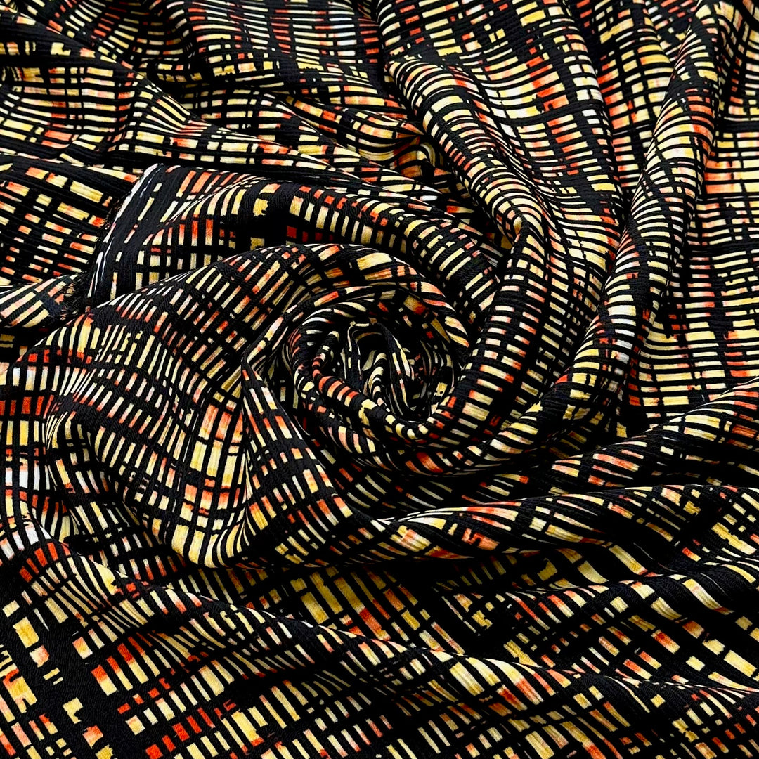 UB - Apartment Building Neighbors - Polyester Blend Woven - Black Multi Geometric - 1.5M Bundle