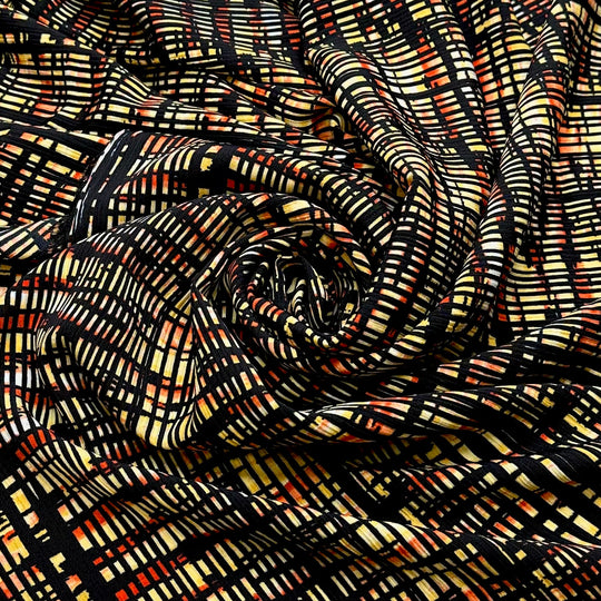 UB - Apartment Building Neighbors - Polyester Blend Woven - Black Multi Geometric - 1.5M Bundle