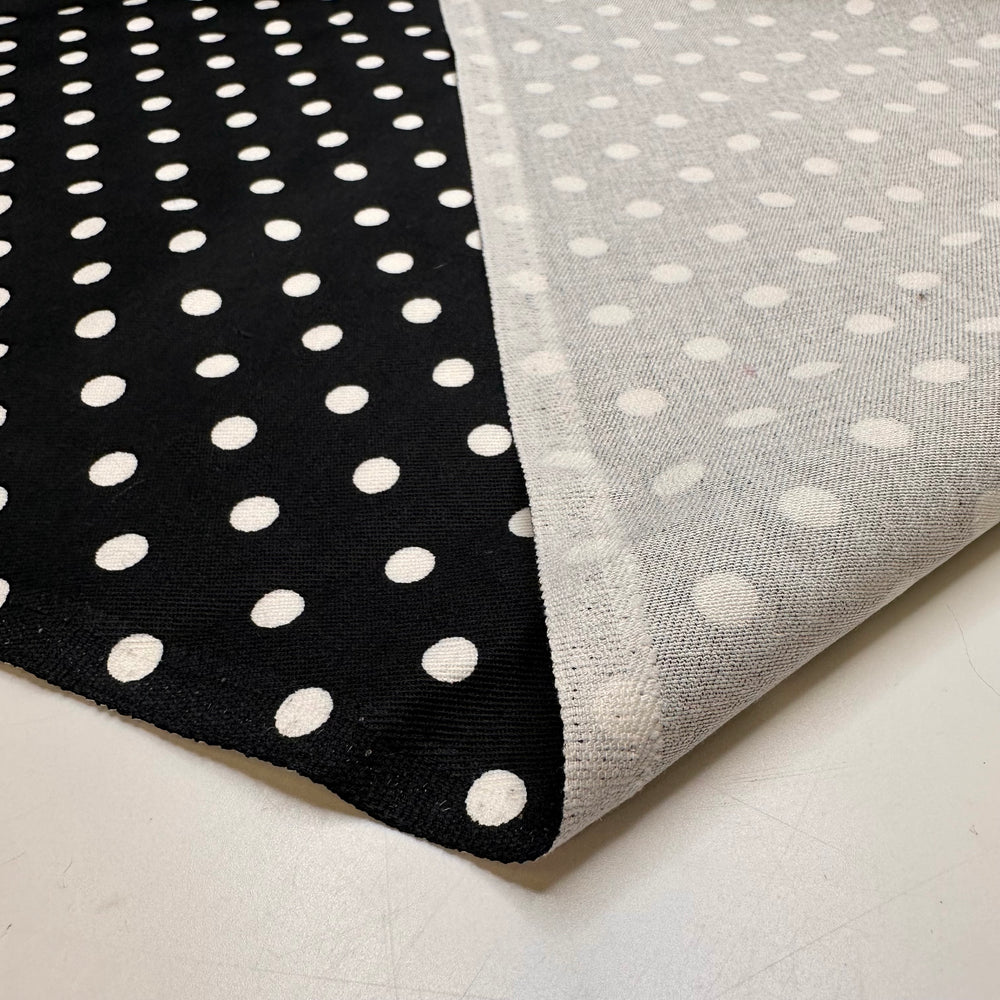 Dot To Dot - Twill Weave Cotton Blend Woven - Black/White Polka Dots - 1.3M Bundle
