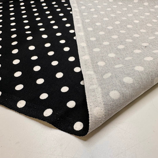Dot To Dot - Twill Weave Cotton Blend Woven - Black/White Polka Dots - 1.3M Bundle