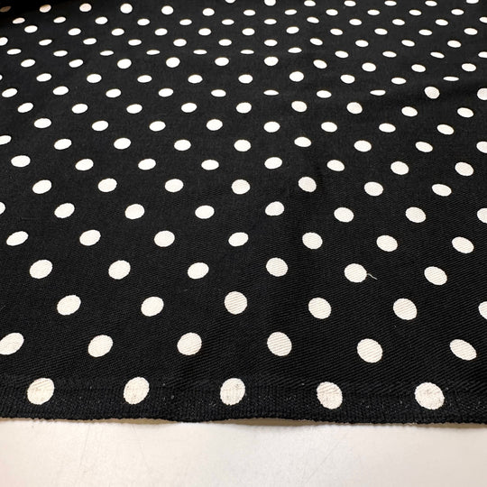 Dot To Dot - Twill Weave Cotton Blend Woven - Black/White Polka Dots - 1.3M Bundle