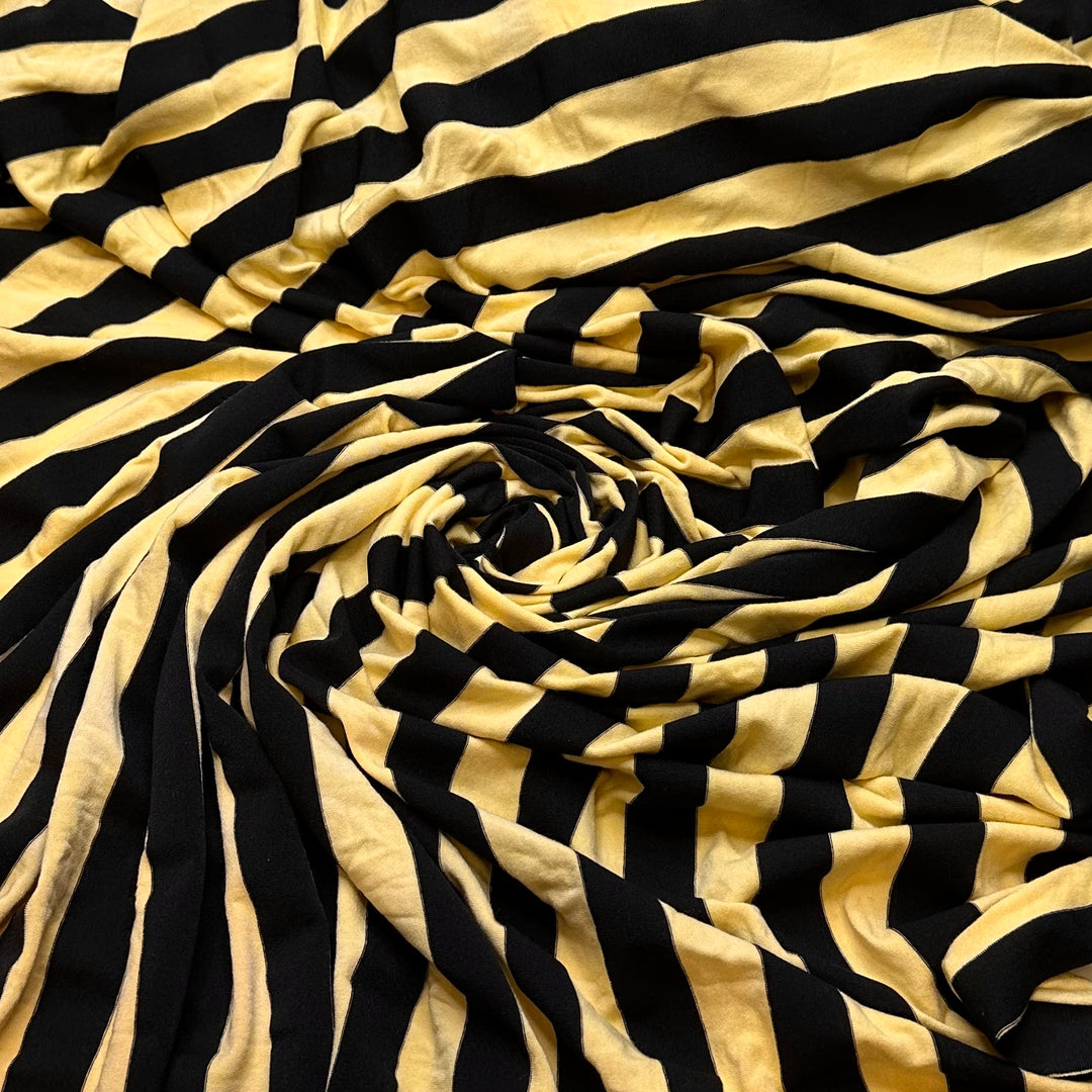 Queen Bee - Polyester Blend Knit - Black/Yellow Stripes - Bundles