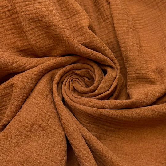 Fresh Tea - Crinkle Organic Cotton Woven - Dark Orange - 3.2M Bundle