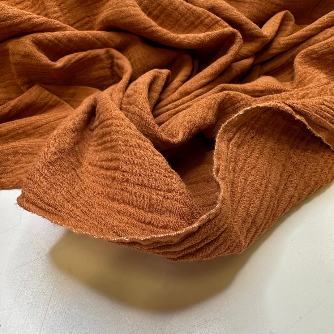 Fresh Tea - Crinkle Organic Cotton Woven - Dark Orange - 3.2M Bundle
