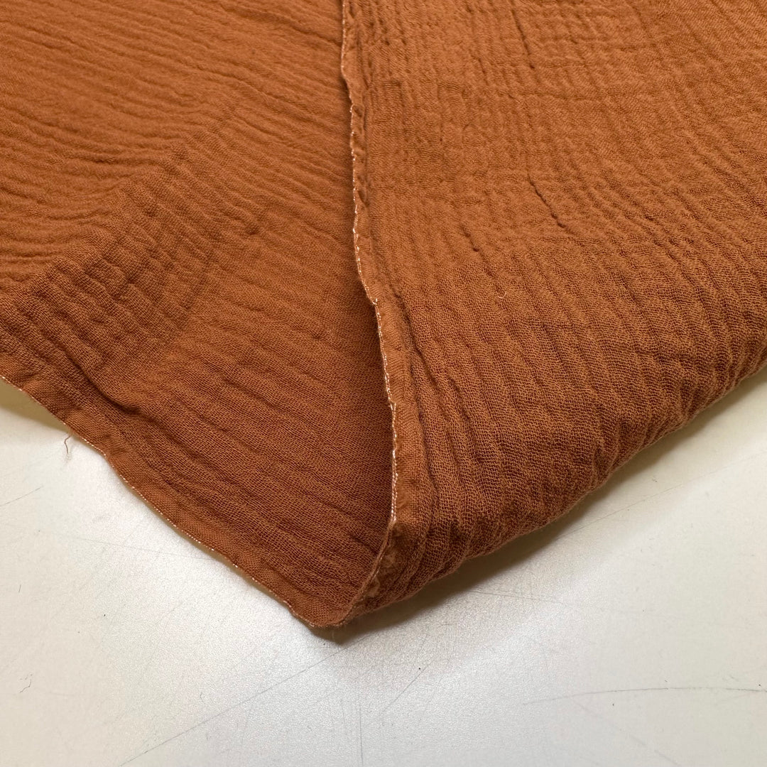 Fresh Tea - Crinkle Organic Cotton Woven - Dark Orange - 3.2M Bundle