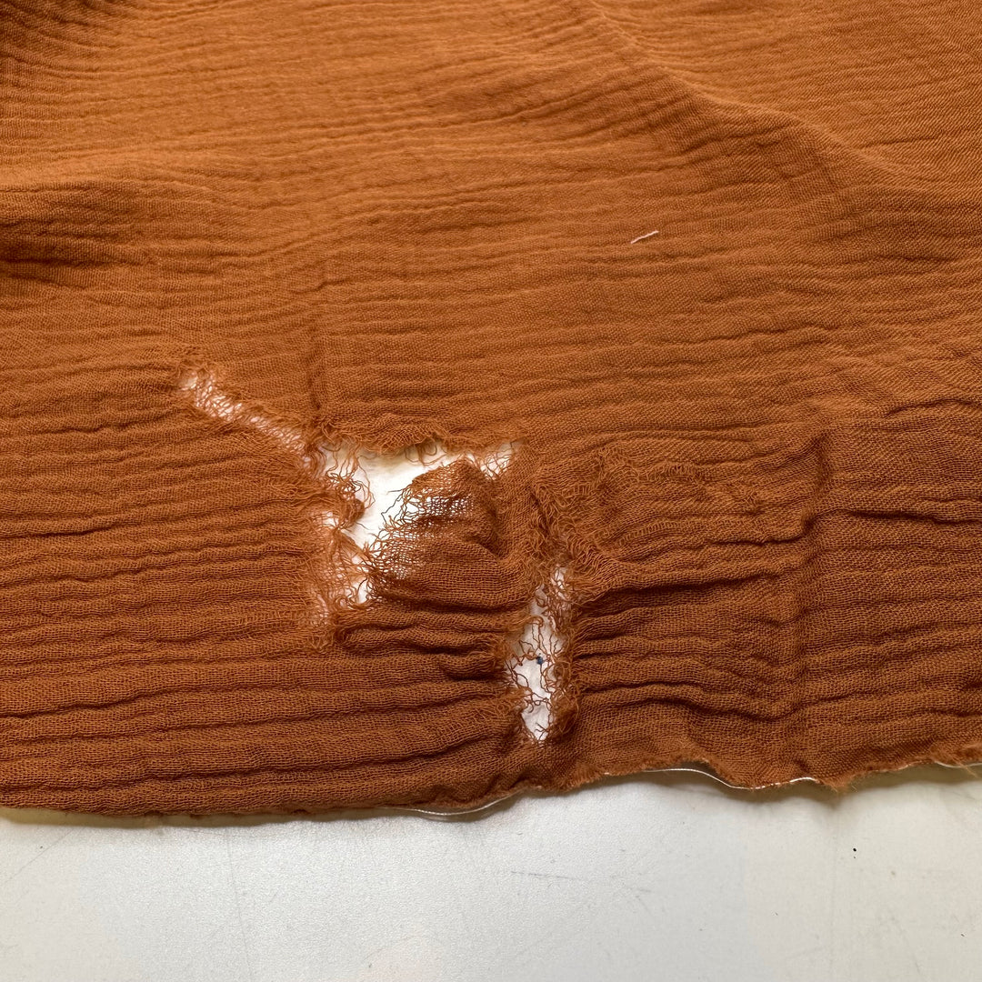 Fresh Tea - Crinkle Organic Cotton Woven - Dark Orange - 3.2M Bundle