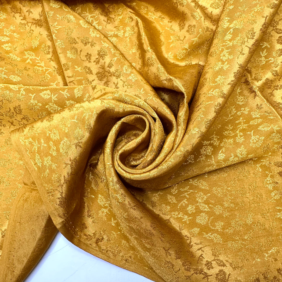 Sundrop Flower - Satin Poly Woven - Gold Floral - 2.7M Bundle