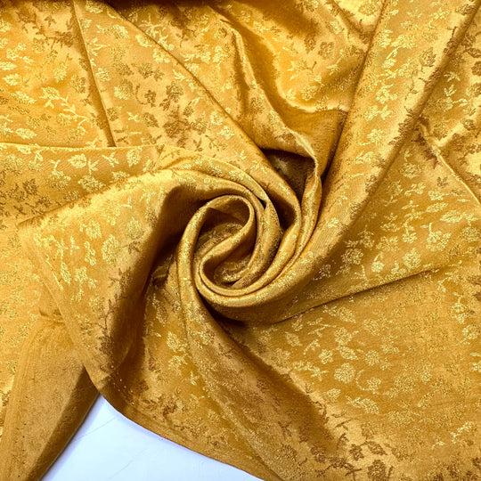Sundrop Flower - Satin Poly Woven - Gold Floral - 2.7M Bundle