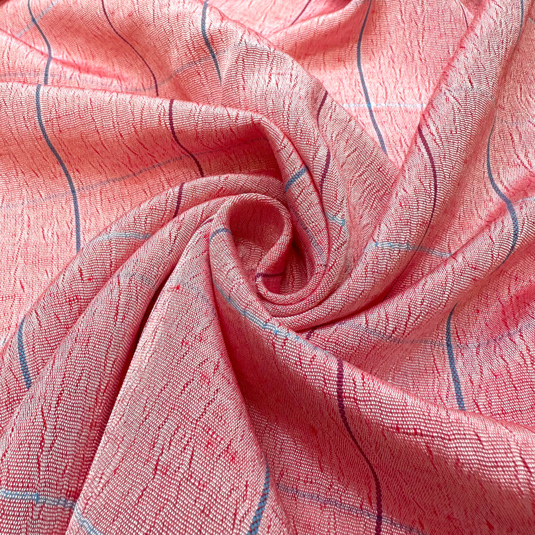 My Armour - Satin Jacquard Synthetic Woven - Red Multi Plaid - 2M Bundle