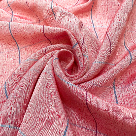 My Armour - Satin Jacquard Synthetic Woven - Red Multi Plaid - 2M Bundle