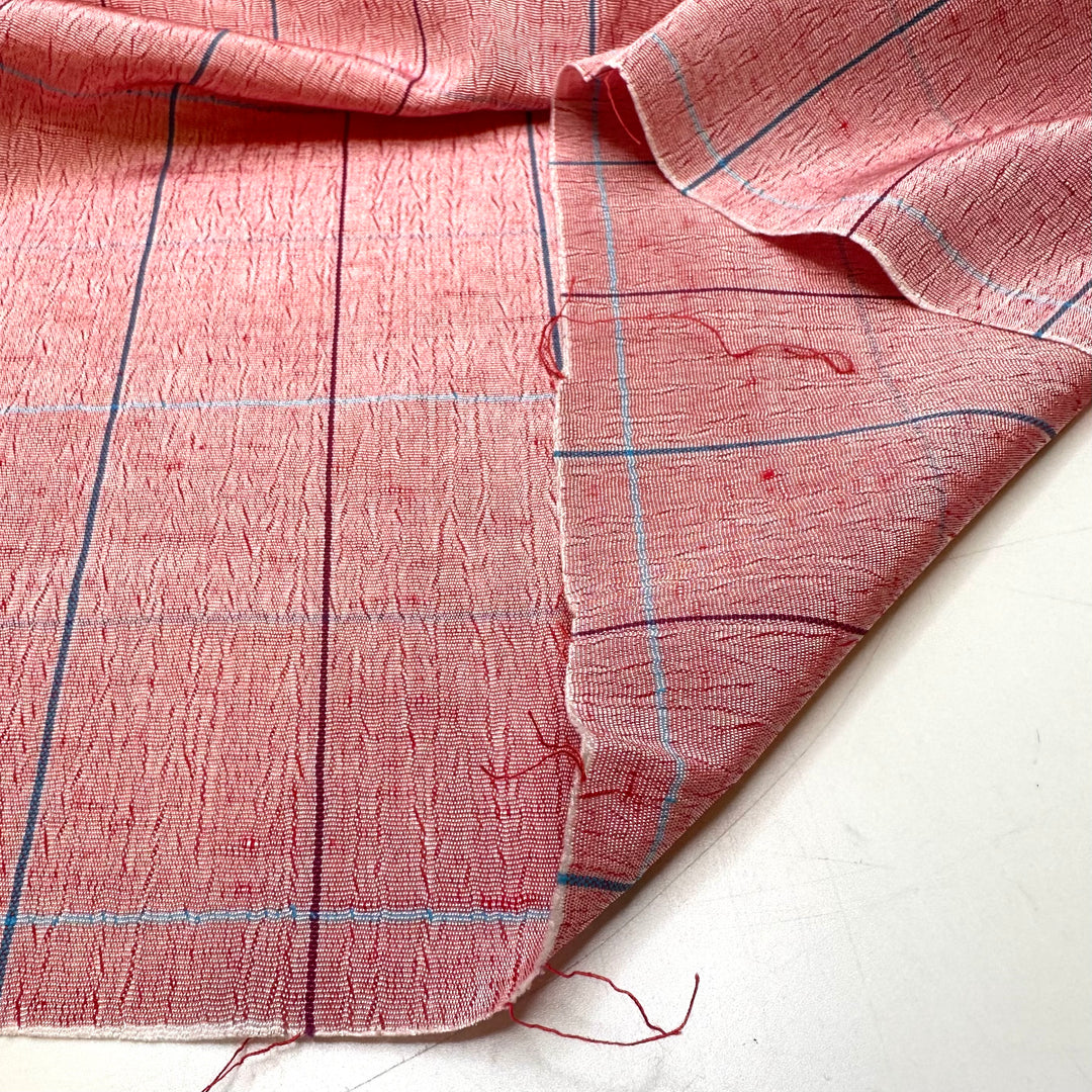 My Armour - Satin Jacquard Synthetic Woven - Red Multi Plaid - 2M Bundle