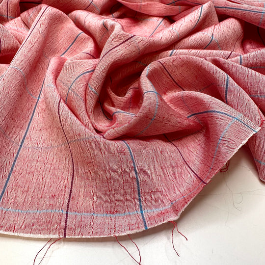 My Armour - Satin Jacquard Synthetic Woven - Red Multi Plaid - 2M Bundle