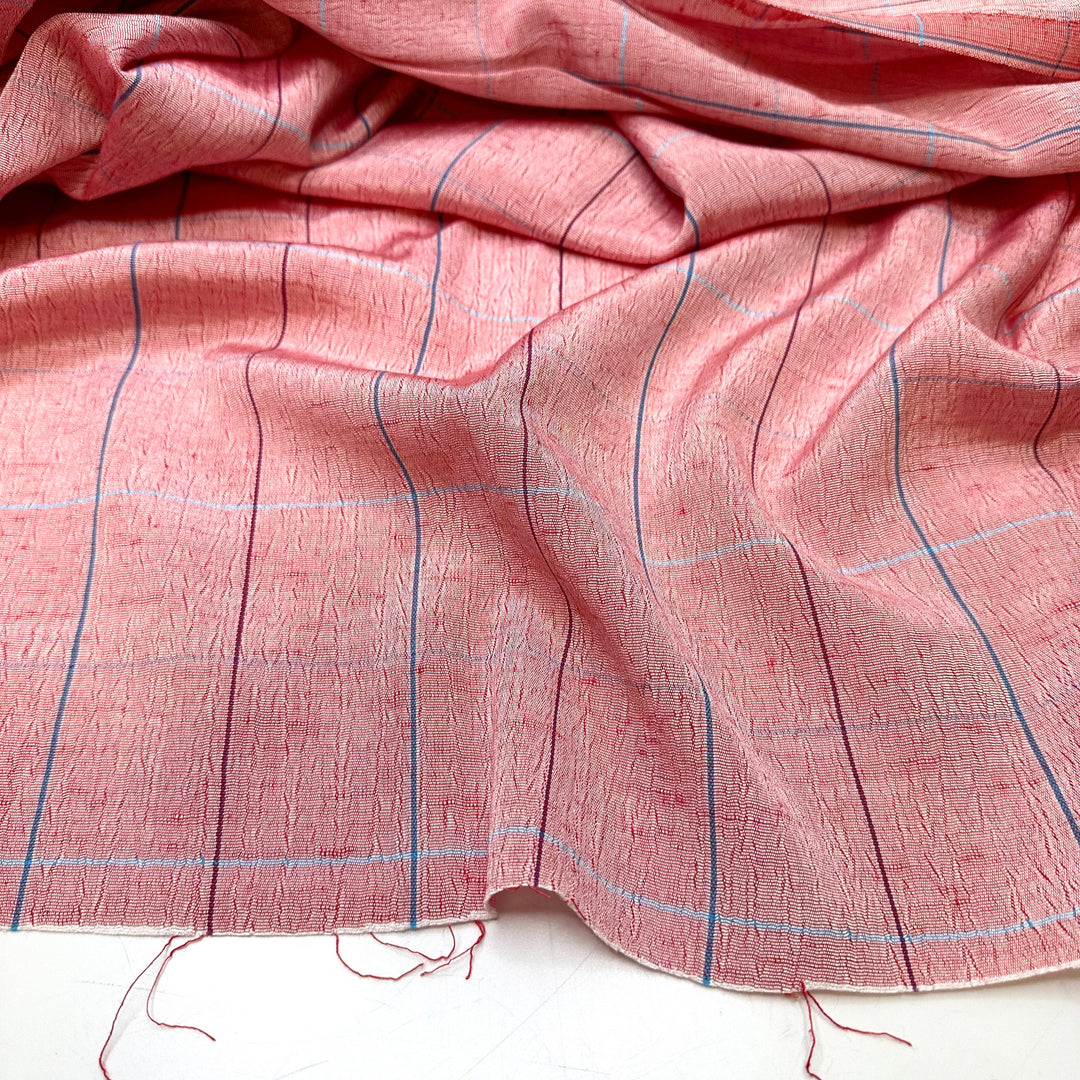My Armour - Satin Jacquard Synthetic Woven - Red Multi Plaid - 2M Bundle