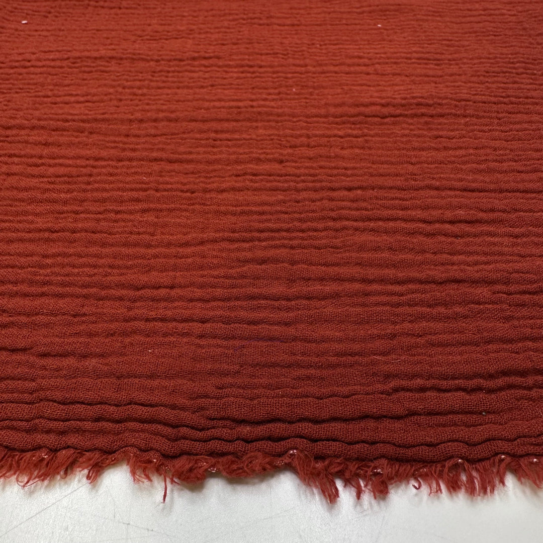 Leaves Changing Colors - Crinkle Natural Woven - Dark Red - 0.85M Bundle