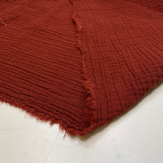 Leaves Changing Colors - Crinkle Natural Woven - Dark Red - 0.85M Bundle