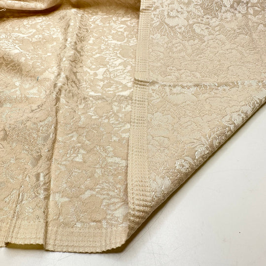 Wedding March - Tapestry Weave Cotton Blend Woven - Cream Floral - 0.9M Bundle