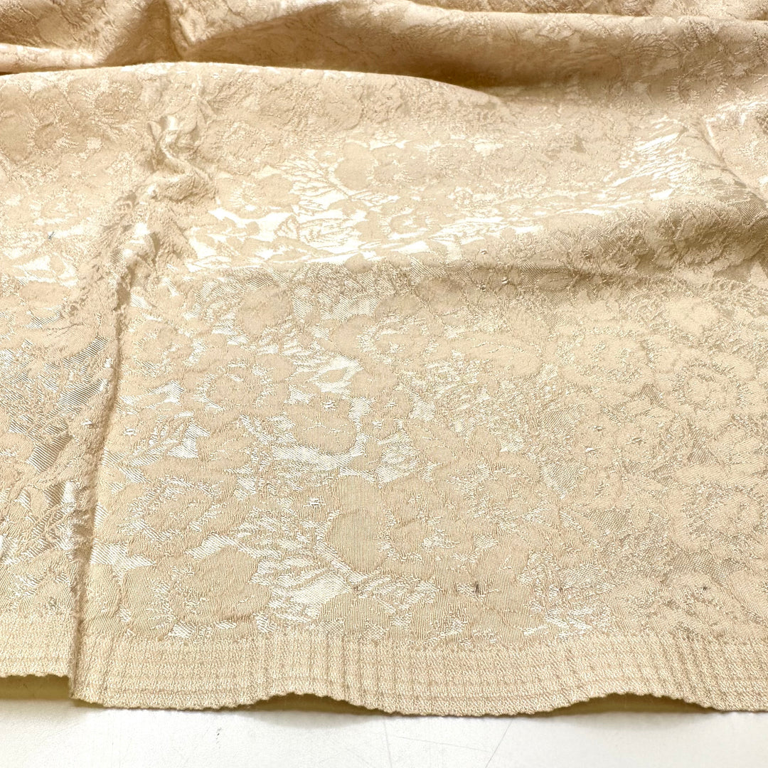 Wedding March - Tapestry Weave Cotton Blend Woven - Cream Floral - 0.9M Bundle