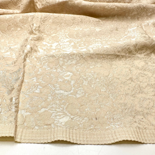 Wedding March - Tapestry Weave Cotton Blend Woven - Cream Floral - 0.9M Bundle
