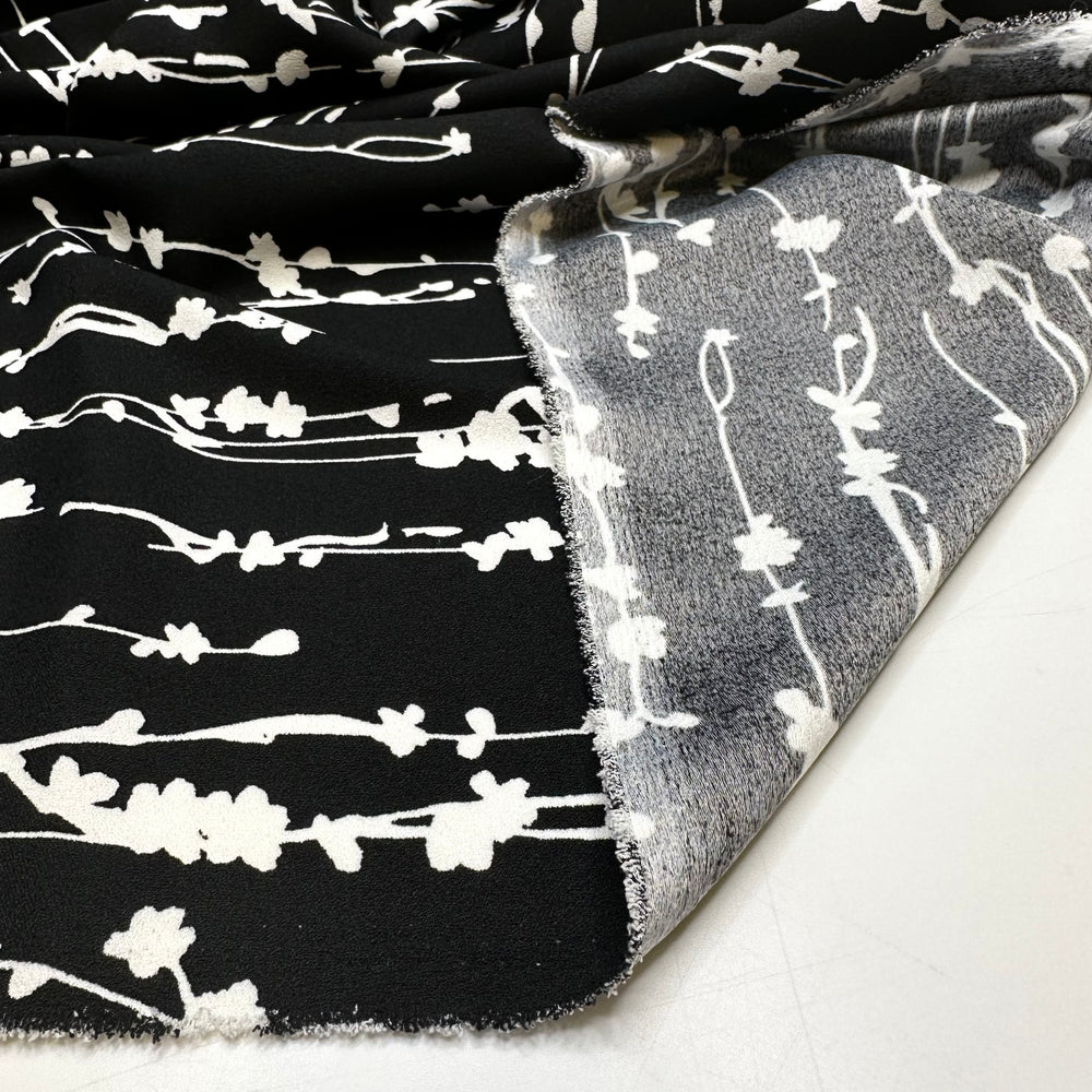 Written In Code - Crepe Poly Woven - Black/White Abstract - 1.8M Bundle