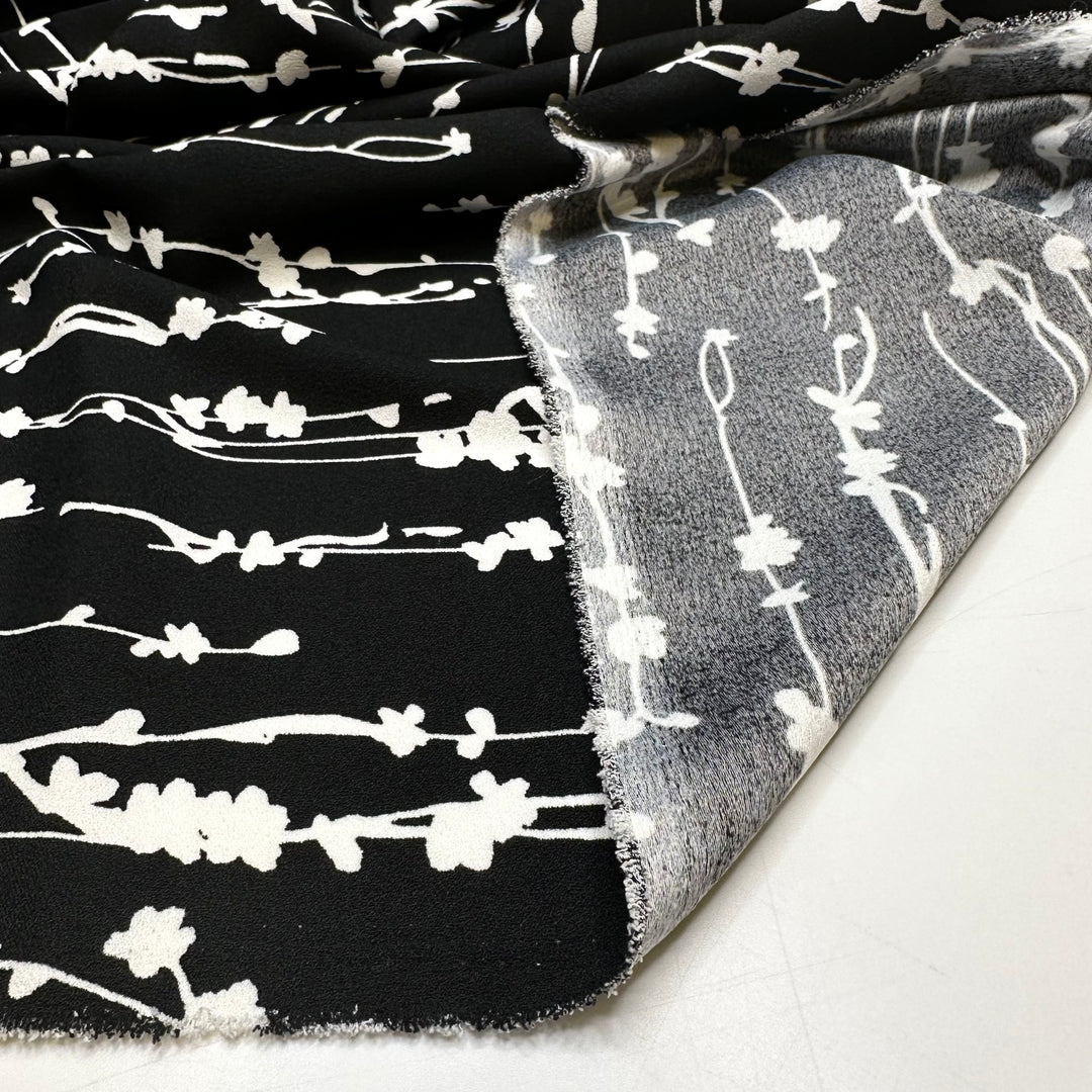 Written In Code - Crepe Poly Woven - Black/White Abstract - 1.8M Bundle