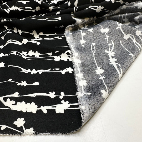 Written In Code - Crepe Poly Woven - Black/White Abstract - 1.8M Bundle