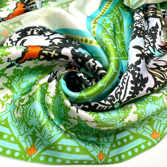 Blue/Green Mix Silk Scrap Pack - Silk Woven - Multi Geometric - Bundles