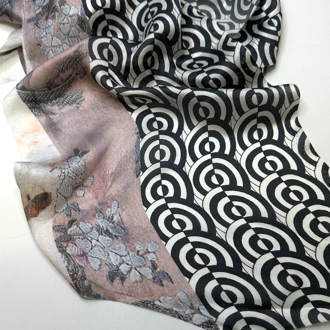 Purple  Silk Patterned Scrap Packs - Silk Woven - Purple Multi Geometric - Bundles