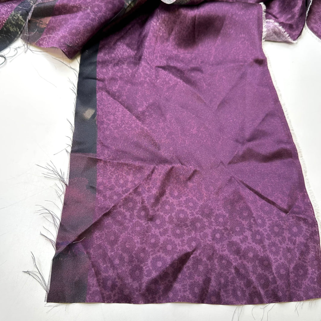 Purple  Silk Patterned Scrap Packs - Silk Woven - Purple Multi Geometric - Bundles