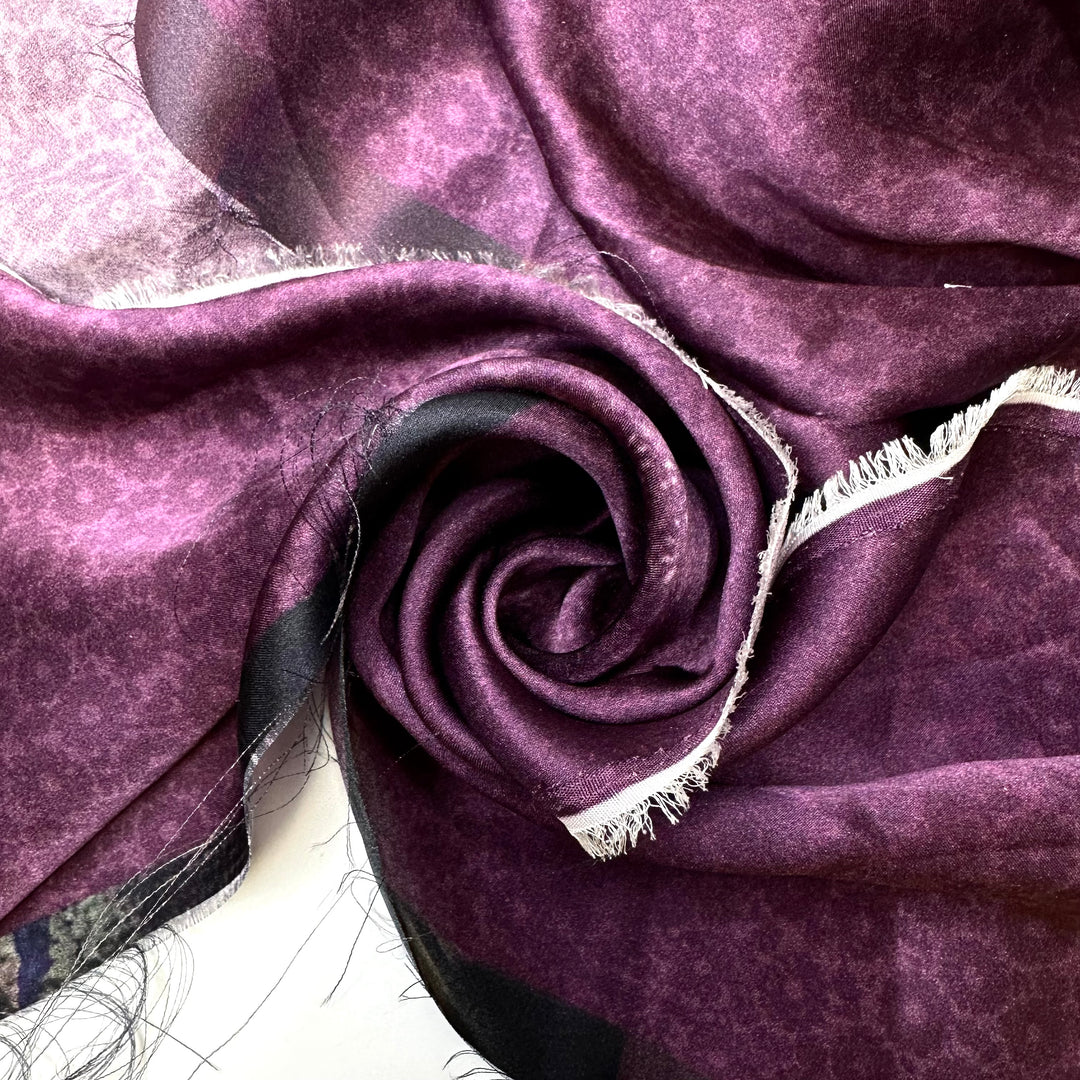 Purple  Silk Patterned Scrap Packs - Silk Woven - Purple Multi Geometric - Bundles