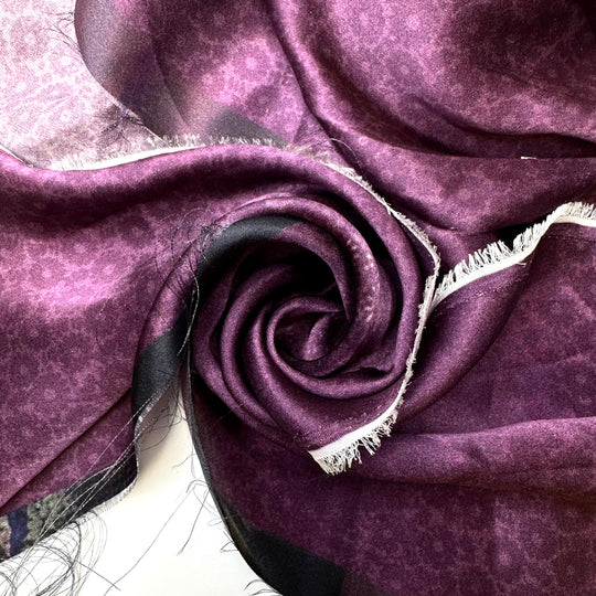 Purple  Silk Patterned Scrap Packs - Silk Woven - Purple Multi Geometric - Bundles