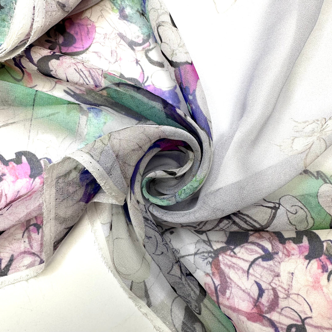 Purple  Silk Patterned Scrap Packs - Silk Woven - Purple Multi Geometric - Bundles