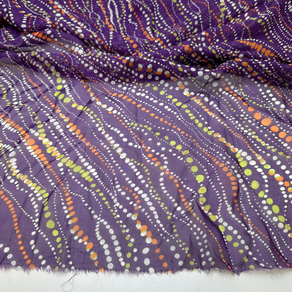 Alien Dna Chain - Chiffon Silk Woven - Purple Multi Geometric - 1.05M Bundle