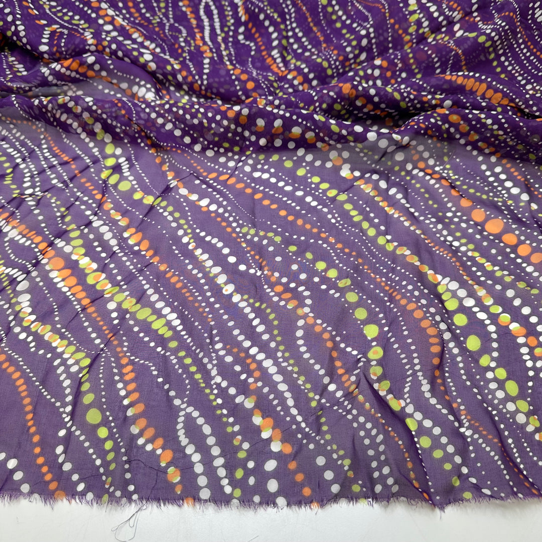 Alien Dna Chain - Chiffon Silk Woven - Purple Multi Geometric - 1.05M Bundle