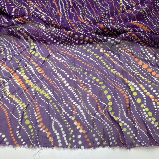 Alien Dna Chain - Chiffon Silk Woven - Purple Multi Geometric - 1.05M Bundle