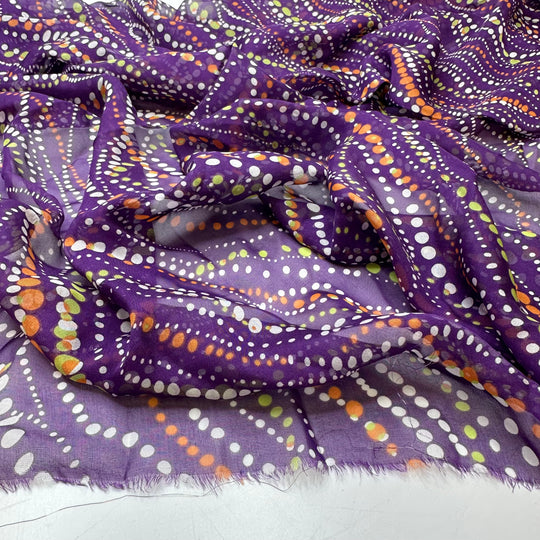 Alien Dna Chain - Chiffon Silk Woven - Purple Multi Geometric - 1.05M Bundle