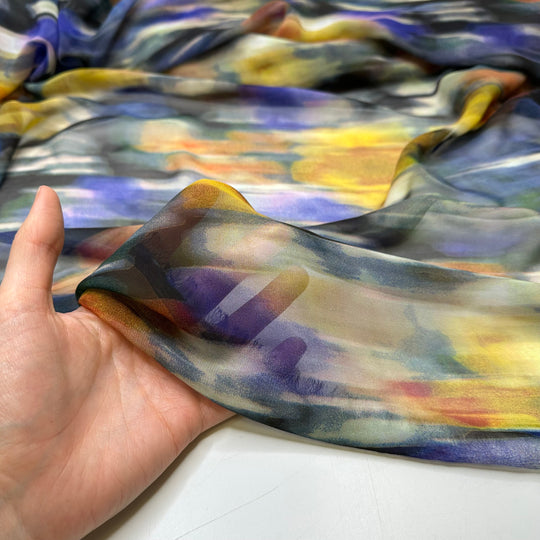 Driving Fast Through The Flower Fields - Chiffon Poly Woven - Multi Abstract - Bundles