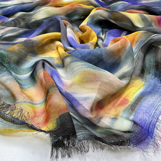 Driving Fast Through The Flower Fields - Chiffon Poly Woven - Multi Abstract - Bundles