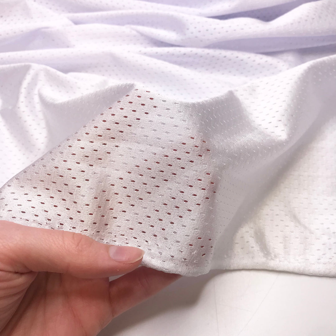 Like The Surface Of A Golf Ball - Sport Mesh Polyester Blend Knit - White - Bundles