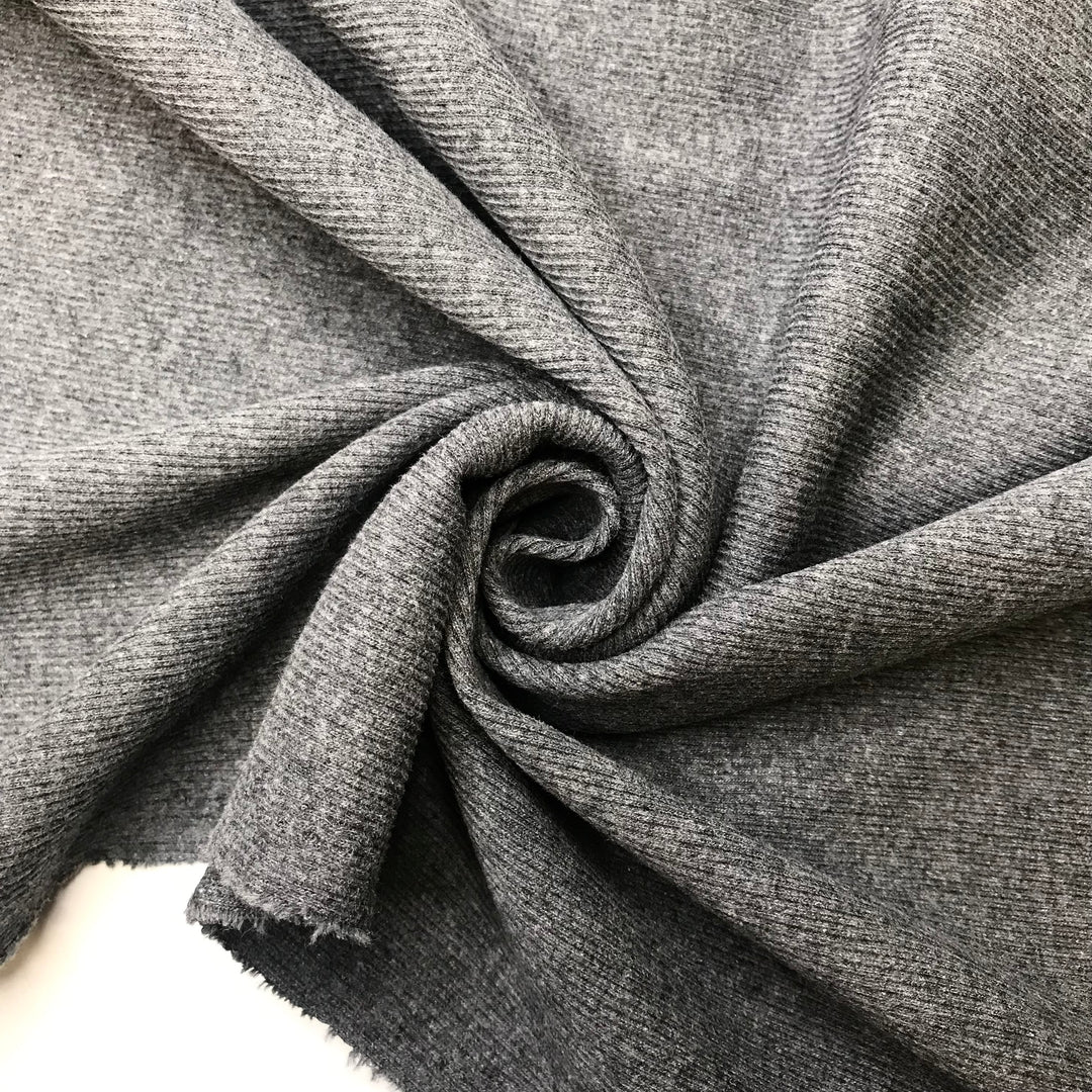 Downtime, On A Bed, With A Book - Rib Knit Cotton Blend Knit - Grey - Bundles