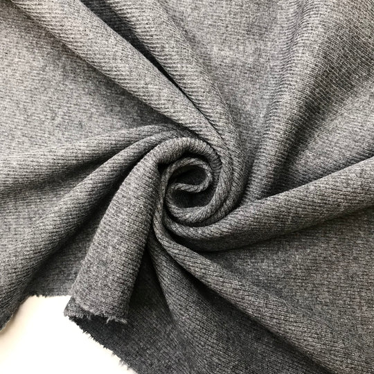 Downtime, On A Bed, With A Book - Rib Knit Cotton Blend Knit - Grey - Bundles