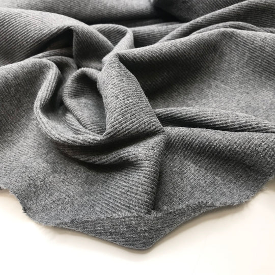 Downtime, On A Bed, With A Book - Rib Knit Cotton Blend Knit - Grey - Bundles