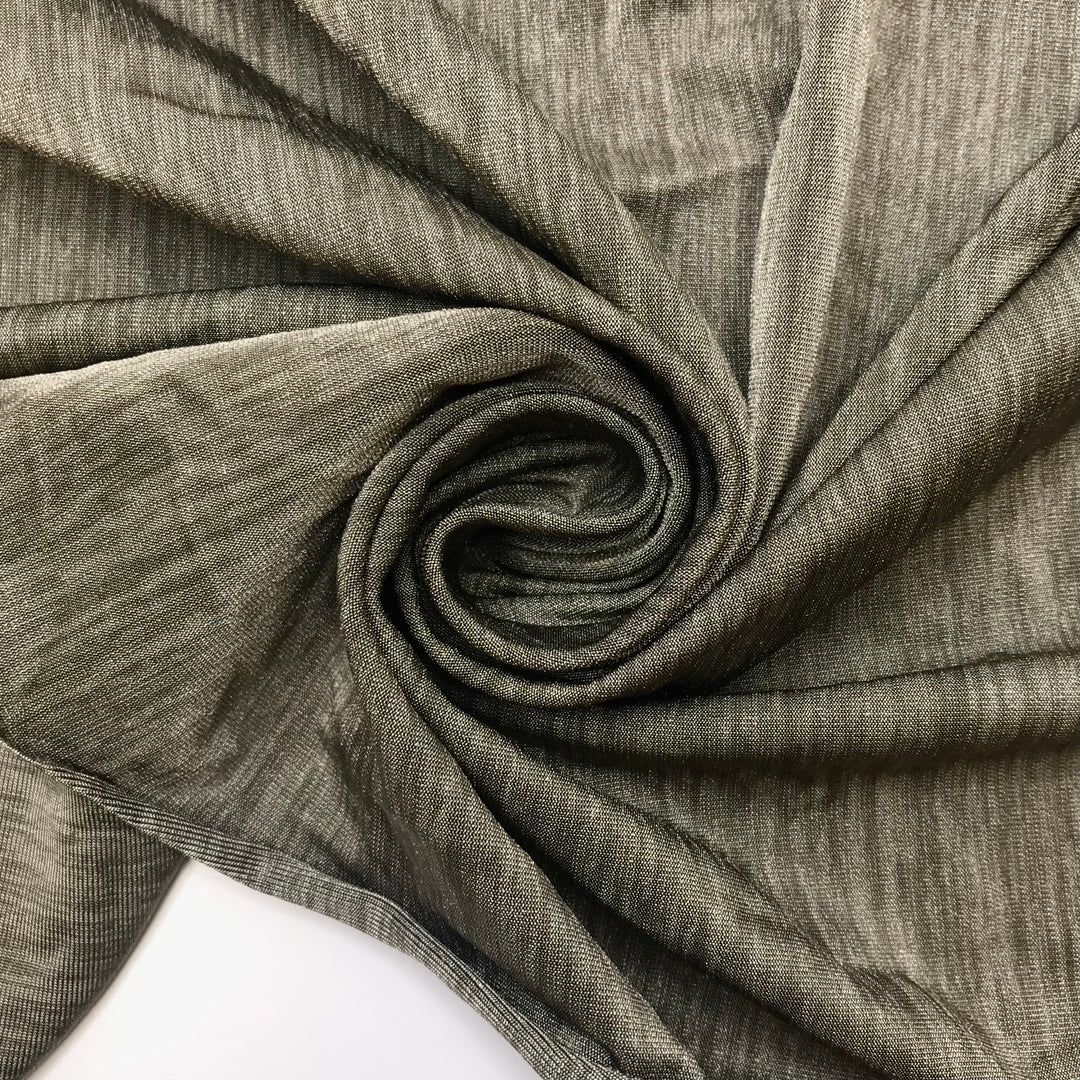Im A Blur - Jersey Polyester Blend Knit - Green Abstract - 2M Bundle
