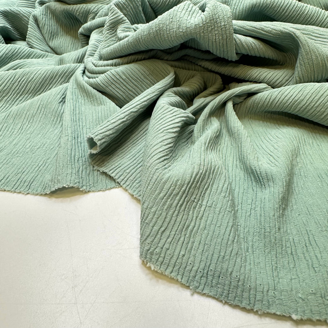 Sea Foam Waves - Polyester Blend Knit - Light Green - 3M Bundle