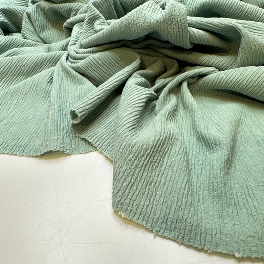 Sea Foam Waves - Polyester Blend Knit - Light Green - 3M Bundle