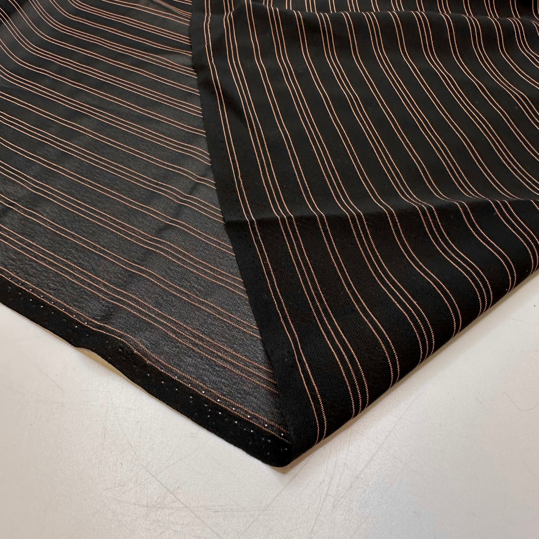 UB - Suitable For Elegance - Georgette Poly Woven - Black/Bronze Pinstripe - 2.5M Bundle