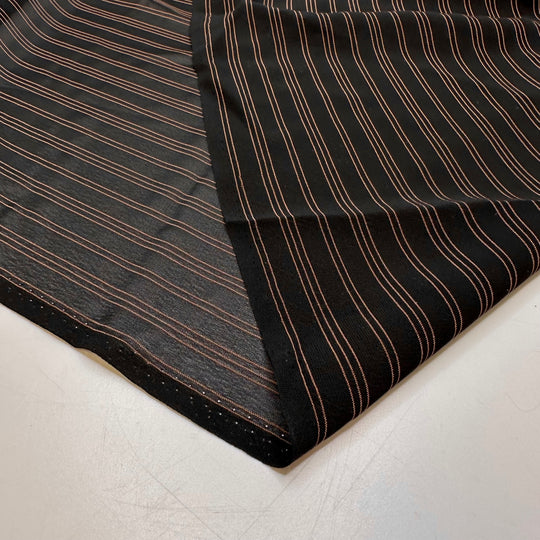 UB - Suitable For Elegance - Georgette Poly Woven - Black/Bronze Pinstripe - 2.5M Bundle