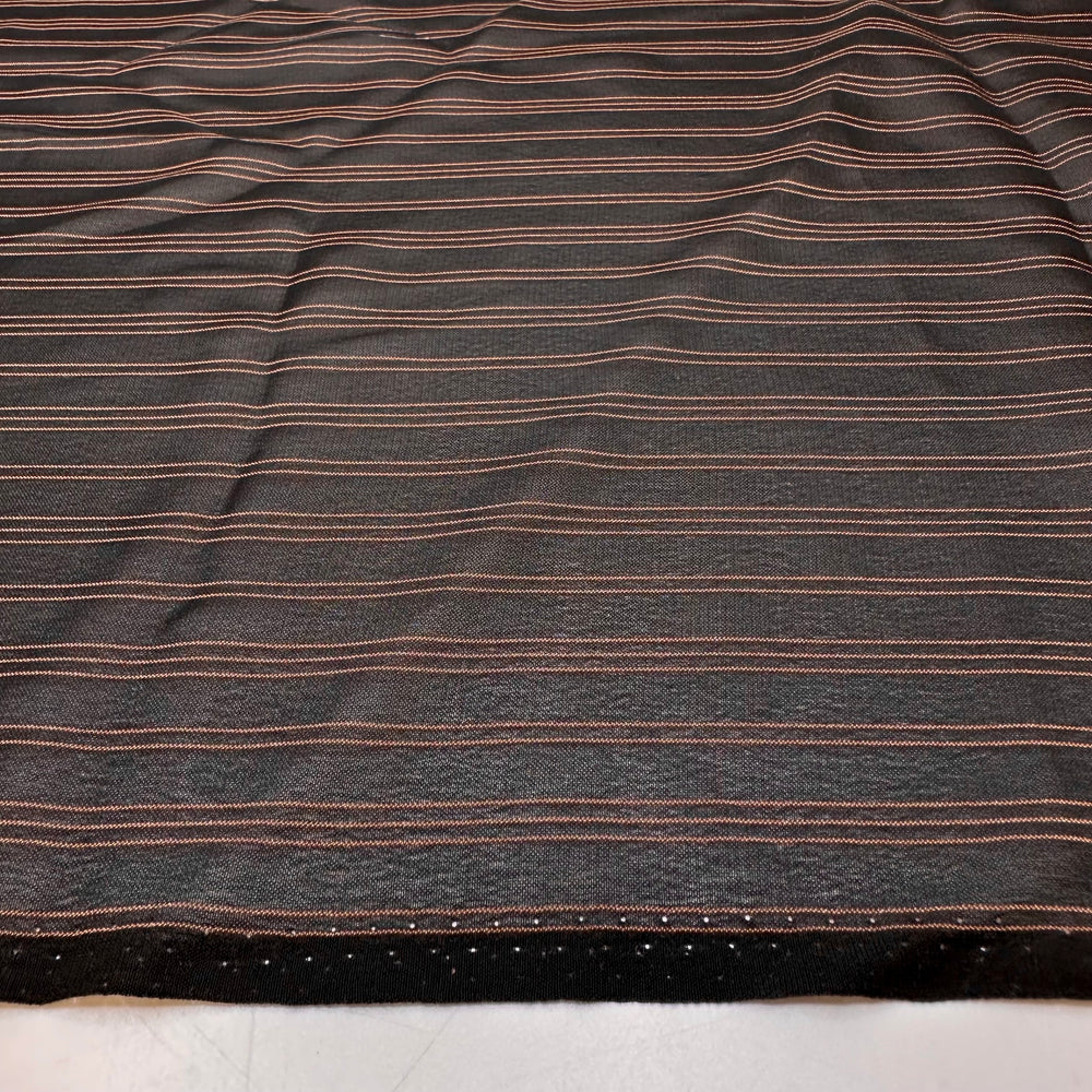 UB - Suitable For Elegance - Georgette Poly Woven - Black/Bronze Pinstripe - 2.5M Bundle