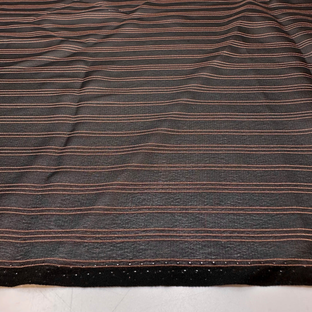 UB - Suitable For Elegance - Georgette Poly Woven - Black/Bronze Pinstripe - 2.5M Bundle