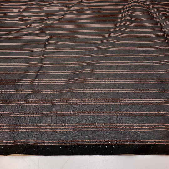UB - Suitable For Elegance - Georgette Poly Woven - Black/Bronze Pinstripe - 2.5M Bundle