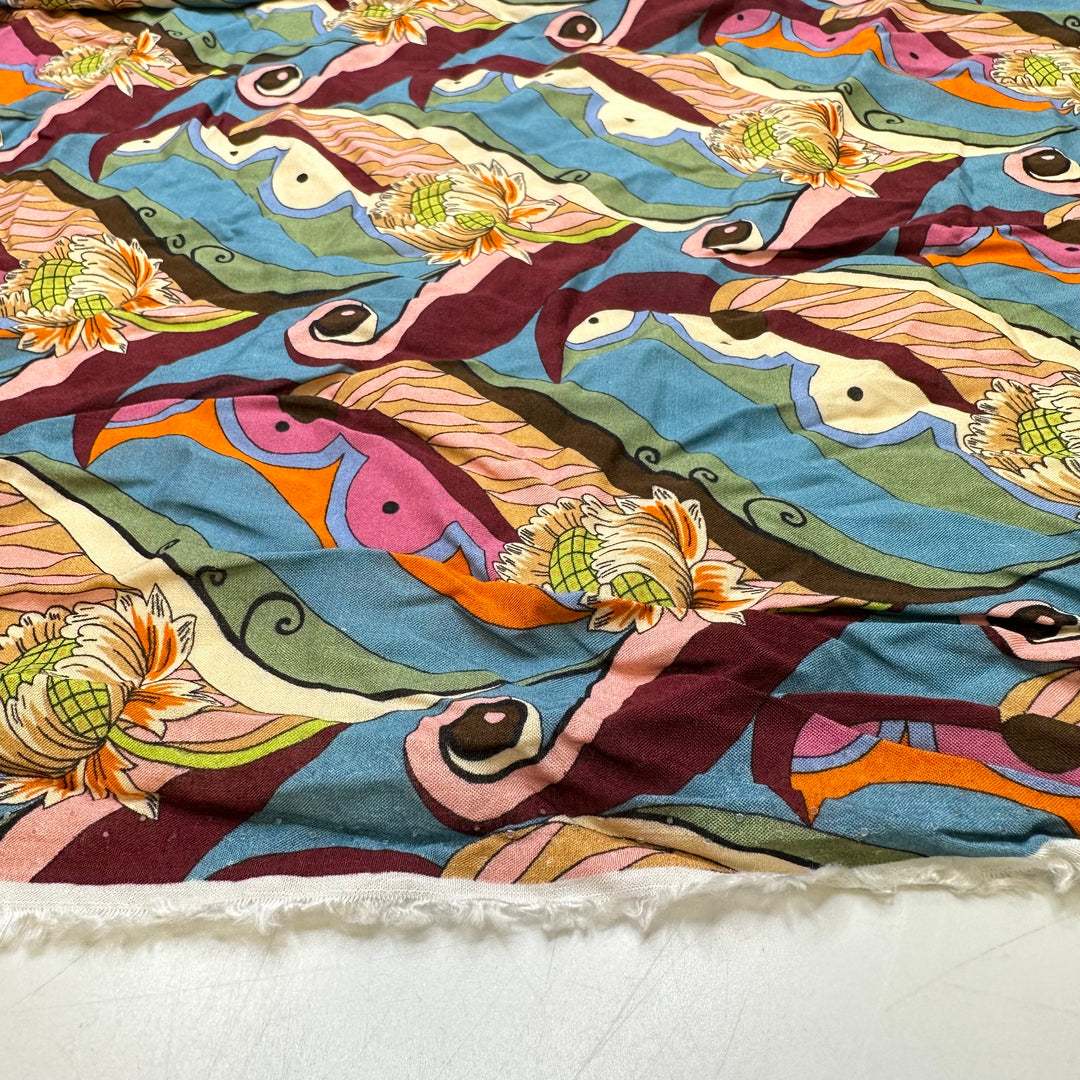 UB - Down By The River - Cotton Blend Woven - Multi Abstract - 1M Bundle